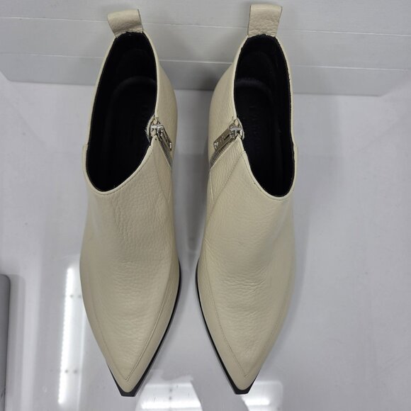 Everlane Boss Womens 8 Ankle Booties Boots Bone Quiet Luxury Rich Mom Block Heel - Picture 4 of 9